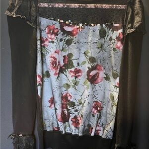 Floral Lace Trim Top